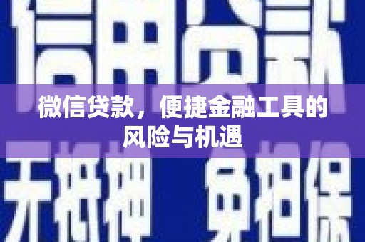 焉耆微信贷款，便捷金融工具的风险与机遇