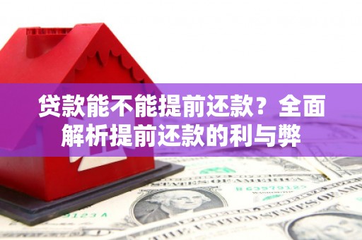 焉耆贷款能不能提前还款？全面解析提前还款的利与弊