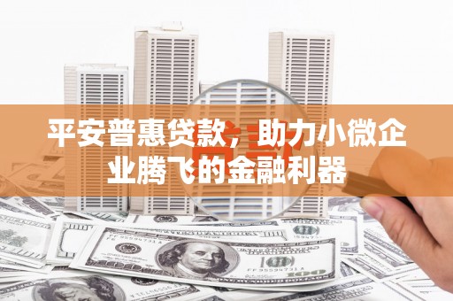 焉耆平安普惠贷款，助力小微企业腾飞的金融利器