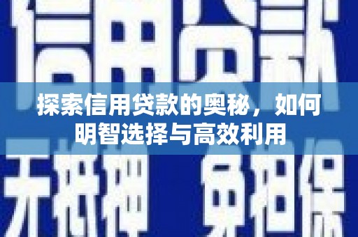 焉耆探索信用贷款的奥秘，如何明智选择与高效利用