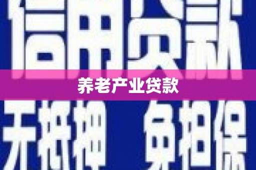 焉耆养老产业贷款