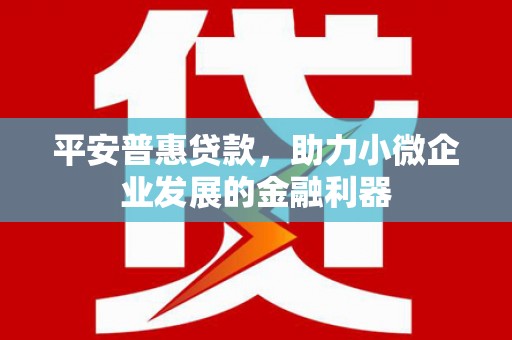 焉耆平安普惠贷款，助力小微企业发展的金融利器