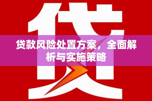焉耆贷款风险处置方案，全面解析与实施策略